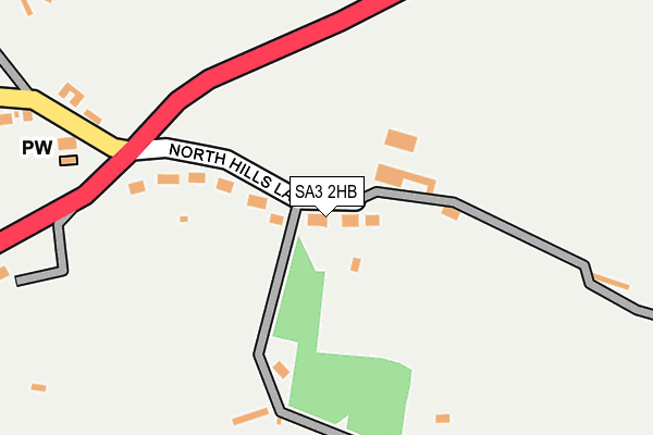 SA3 2HB map - OS OpenMap – Local (Ordnance Survey)