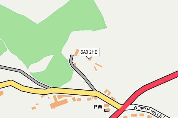 SA3 2HE map - OS OpenMap – Local (Ordnance Survey)