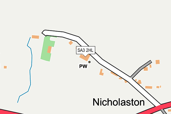 SA3 2HL map - OS OpenMap – Local (Ordnance Survey)