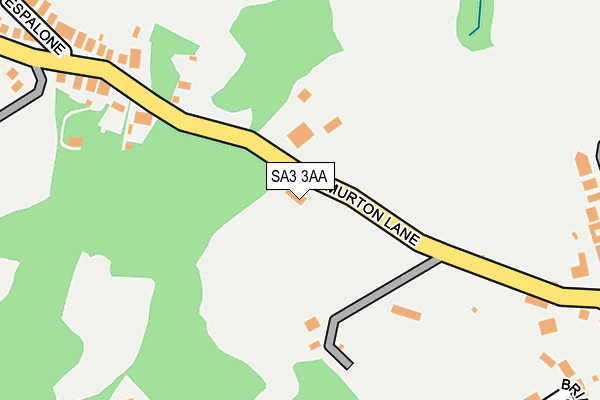 SA3 3AA map - OS OpenMap – Local (Ordnance Survey)