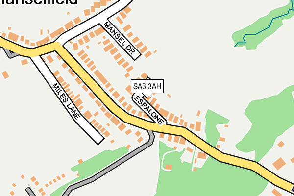 SA3 3AH map - OS OpenMap – Local (Ordnance Survey)