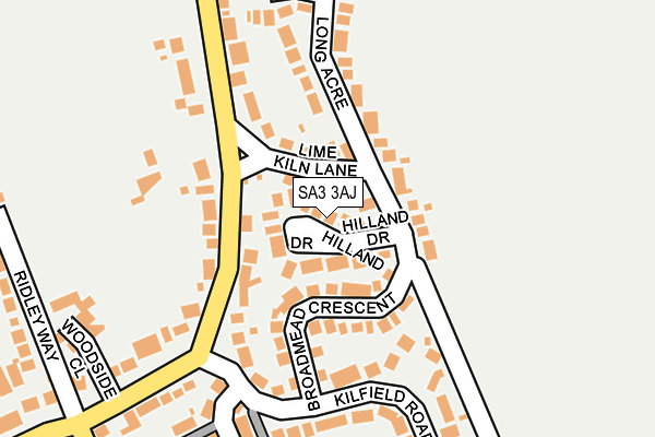 SA3 3AJ map - OS OpenMap – Local (Ordnance Survey)