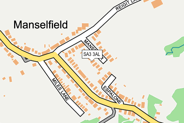 SA3 3AL map - OS OpenMap – Local (Ordnance Survey)