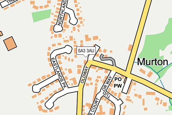 SA3 3AU map - OS OpenMap – Local (Ordnance Survey)