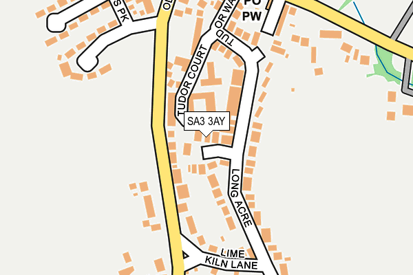 SA3 3AY map - OS OpenMap – Local (Ordnance Survey)