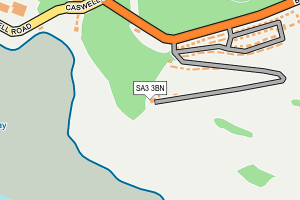 SA3 3BN map - OS OpenMap – Local (Ordnance Survey)