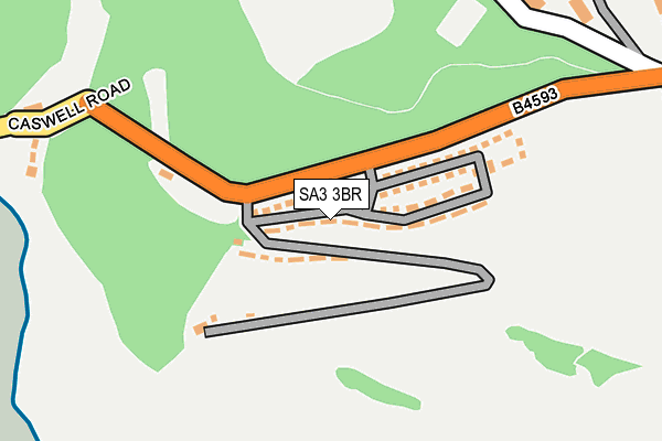 SA3 3BR map - OS OpenMap – Local (Ordnance Survey)