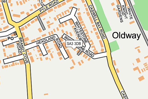SA3 3DB map - OS OpenMap – Local (Ordnance Survey)