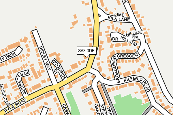 SA3 3DE map - OS OpenMap – Local (Ordnance Survey)