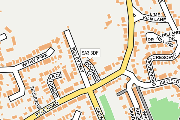 SA3 3DF map - OS OpenMap – Local (Ordnance Survey)