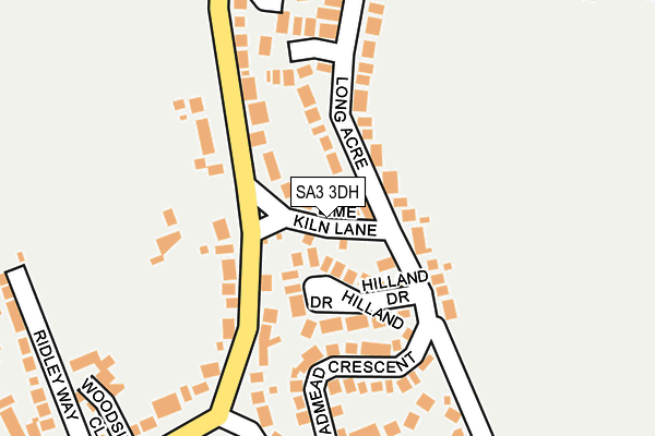 SA3 3DH map - OS OpenMap – Local (Ordnance Survey)