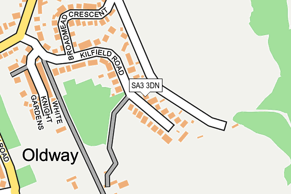SA3 3DN map - OS OpenMap – Local (Ordnance Survey)