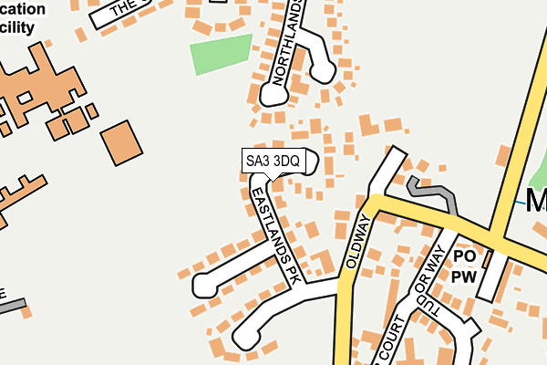 SA3 3DQ map - OS OpenMap – Local (Ordnance Survey)