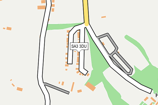 SA3 3DU map - OS OpenMap – Local (Ordnance Survey)