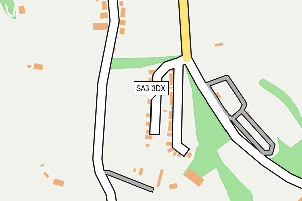 SA3 3DX map - OS OpenMap – Local (Ordnance Survey)