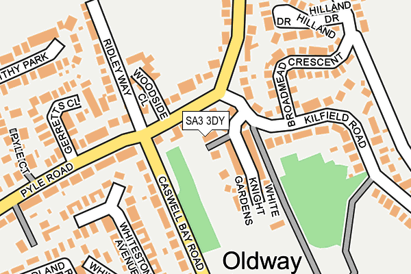 SA3 3DY map - OS OpenMap – Local (Ordnance Survey)