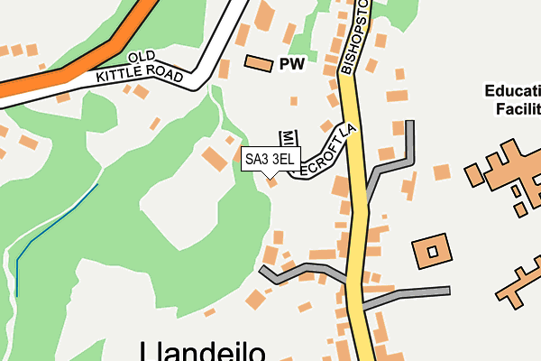 SA3 3EL map - OS OpenMap – Local (Ordnance Survey)