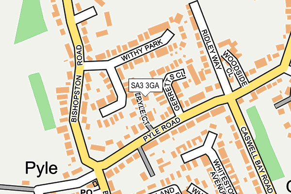 SA3 3GA map - OS OpenMap – Local (Ordnance Survey)