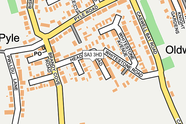 SA3 3HD map - OS OpenMap – Local (Ordnance Survey)