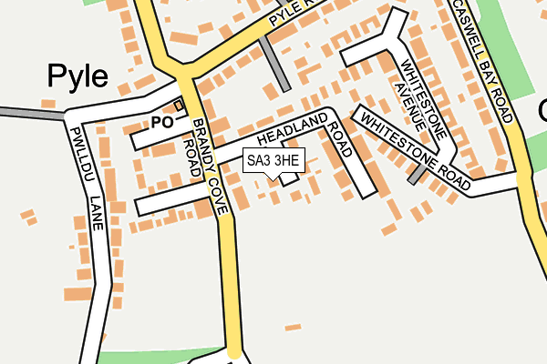 SA3 3HE map - OS OpenMap – Local (Ordnance Survey)