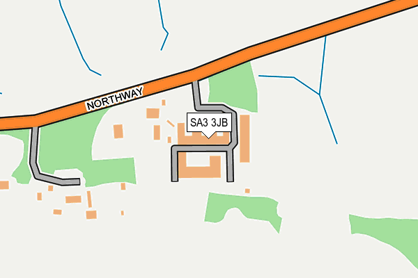 SA3 3JB map - OS OpenMap – Local (Ordnance Survey)