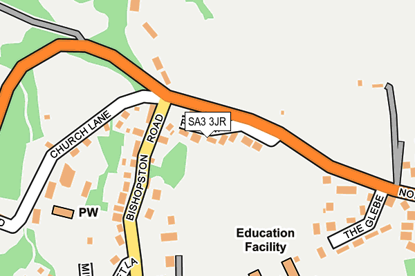 SA3 3JR map - OS OpenMap – Local (Ordnance Survey)