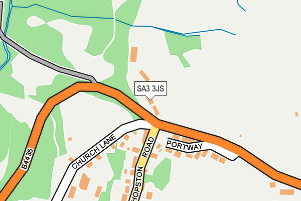 SA3 3JS map - OS OpenMap – Local (Ordnance Survey)