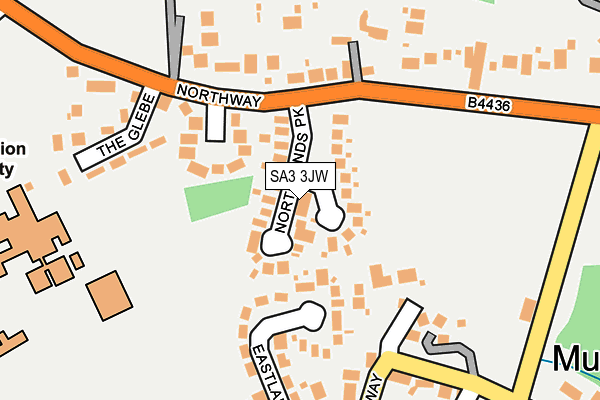 SA3 3JW map - OS OpenMap – Local (Ordnance Survey)