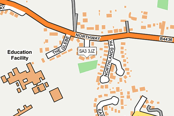 SA3 3JZ map - OS OpenMap – Local (Ordnance Survey)