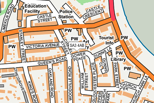 SA3 4AB map - OS OpenMap – Local (Ordnance Survey)