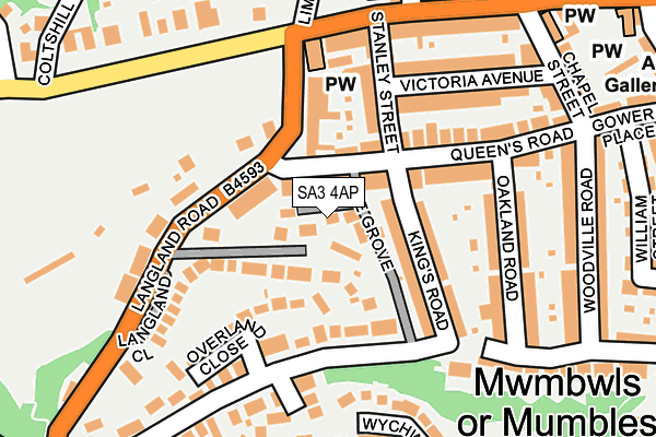 SA3 4AP map - OS OpenMap – Local (Ordnance Survey)