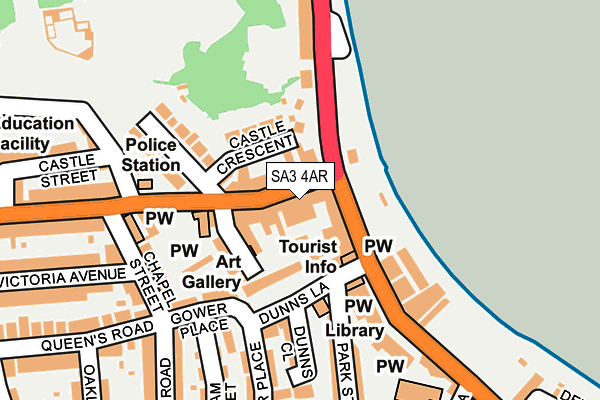 SA3 4AR map - OS OpenMap – Local (Ordnance Survey)