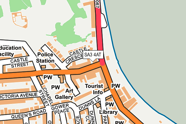 SA3 4AT map - OS OpenMap – Local (Ordnance Survey)