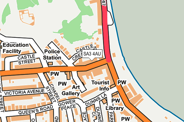 SA3 4AU map - OS OpenMap – Local (Ordnance Survey)