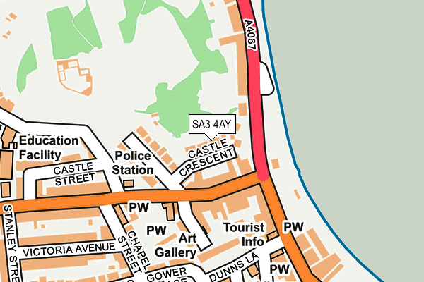 SA3 4AY map - OS OpenMap – Local (Ordnance Survey)