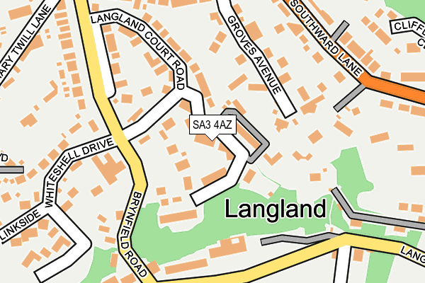 SA3 4AZ map - OS OpenMap – Local (Ordnance Survey)