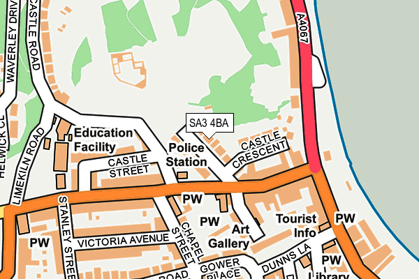 SA3 4BA map - OS OpenMap – Local (Ordnance Survey)