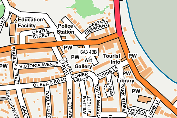 SA3 4BB map - OS OpenMap – Local (Ordnance Survey)