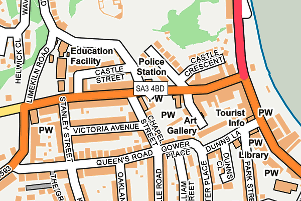 SA3 4BD map - OS OpenMap – Local (Ordnance Survey)