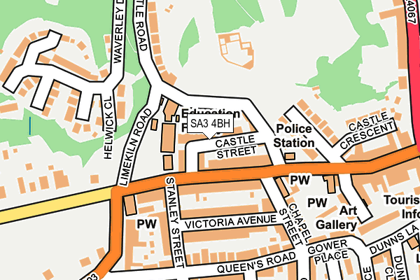 SA3 4BH map - OS OpenMap – Local (Ordnance Survey)
