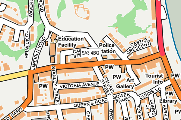 SA3 4BQ map - OS OpenMap – Local (Ordnance Survey)