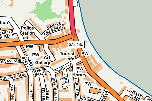 SA3 4BU map - OS OpenMap – Local (Ordnance Survey)