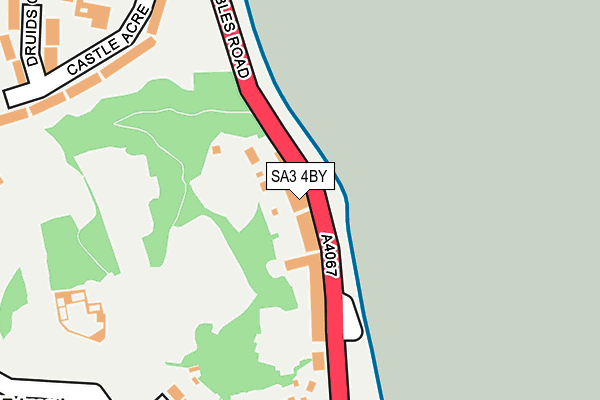 SA3 4BY map - OS OpenMap – Local (Ordnance Survey)