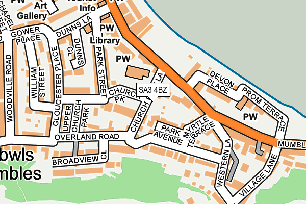 SA3 4BZ map - OS OpenMap – Local (Ordnance Survey)