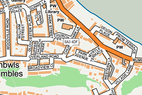 SA3 4DF map - OS OpenMap – Local (Ordnance Survey)