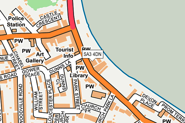 SA3 4DN map - OS OpenMap – Local (Ordnance Survey)