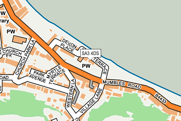 SA3 4DS map - OS OpenMap – Local (Ordnance Survey)
