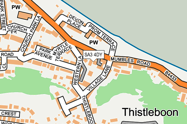 SA3 4DY map - OS OpenMap – Local (Ordnance Survey)