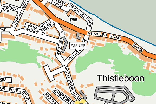 SA3 4EB map - OS OpenMap – Local (Ordnance Survey)