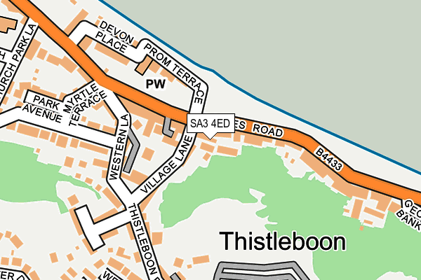 SA3 4ED map - OS OpenMap – Local (Ordnance Survey)